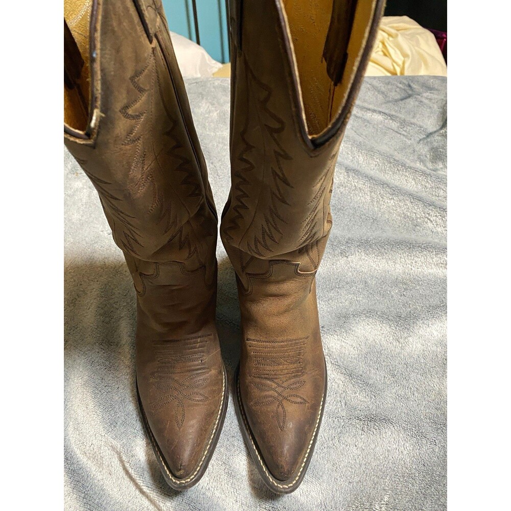 Justin Boots 6936 Brown Leather Western Cowboy Boots unsex US Size 5 B